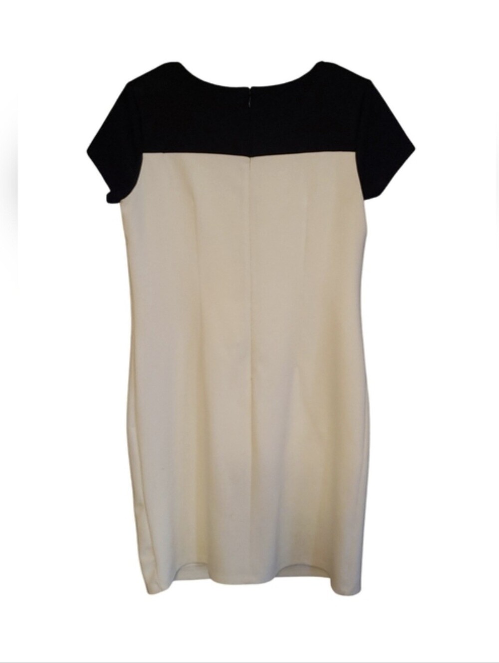 Talbots White & Black Two-Tone Classic Sheath Dress Size 8P - Picture 3 of 4